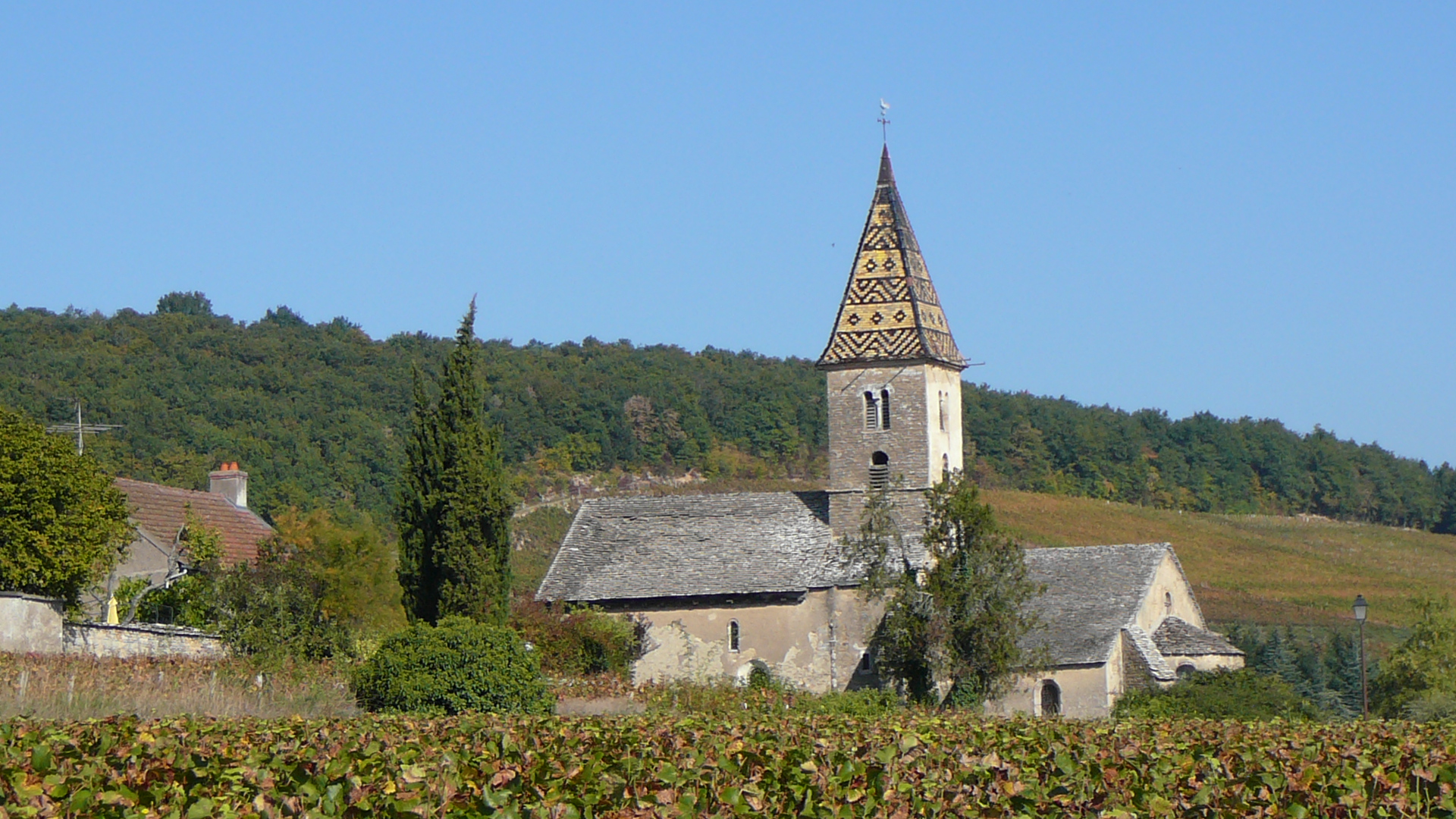 Le clocher de l'église de Fixey