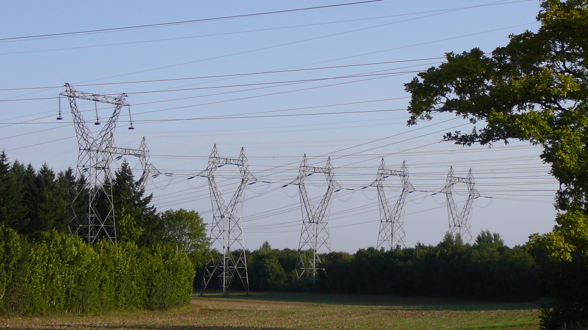 Voies électriques près de la Chaleur sur la voie romaine entre Sombernon et Alésia